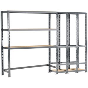 Modulo Storage Rayonnage 2 Étageres Metalliques et 3 Box 255 cm - Systeme Extension