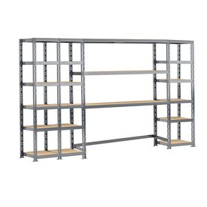 Modulo Storage Rayonnage 4 Étageres Metalliques 300 cm - Systeme Extension