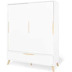 Pinolino Armoire bois blanche pour enfant 2 portes coulissantes - Move