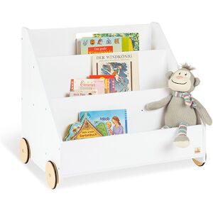 Pinolino Bibliotheque pour Enfants avec Roulettes Lasse en Bois Laque Blanc