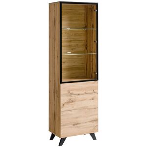 ASM Meuble vitrine en bois avec eclairage LED Thin 60 x 40 x 197 cm