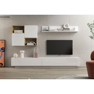 Ramis Meubles de salon en bois Block : 1 meuble TV, 2 placards, 2 casiers, 1 etagere