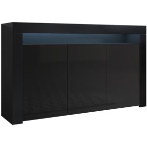 Design Ameublement Buffet Salon modèle Aker couleur noir brillant - Publicité