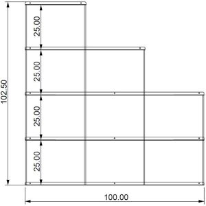 KRIPTONITE bibliotheque murale KROSSING_2 composition 8 (Blanc Opaque - Metal)