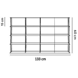 KRIPTONITE porte CD murale KROSSING_1 133 x 60 cm (Blanc Opaque - Métal)