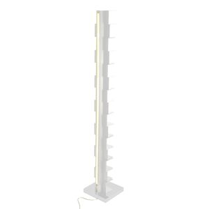 OPINION CIATTI bibliotheque avec eclairage a LED PTOLOMEO LUCE H 215 cm (Structure blanche, base blanche - Structure, etageres et base en fer [...]