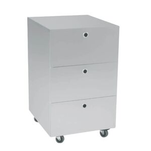 KRIPTONITE meuble a tiroirs sur roulettes 3 tiroirs L 40 cm (aluminium anodise - Aluminium et bois)