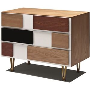 MOLTENI & C commode GIO PONTI D.655.2 (102 x 52 x H 80 cm - Orme, noyer, acajou, palissandre, laiton)