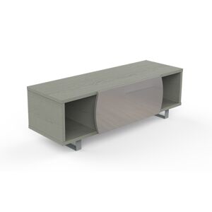MUNARI meuble TV MK130 jusqu'a 55 Collection CORTINA EASY (Chene gris / Gris clair - bois, Verre et metal)