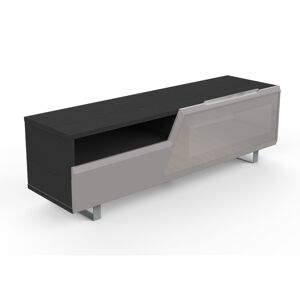 MUNARI meuble TV MK160 jusqu'a 65 Collection CORTINA SIDE (Orme fonce / Gris clair - bois, Verre et metal)
