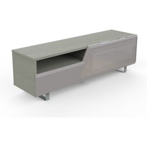 Meuble TV  jusqu'à 65" Collection CORTINA SIDE (Chêne gris / Gris clair - bois, Verre et métal)