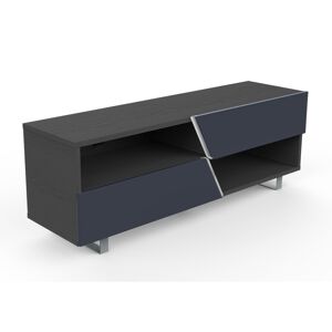MUNARI meuble TV MK162 jusqu'a 65 Collection CORTINA WAVE (Orme fonce / Gris fonce - bois et metal)