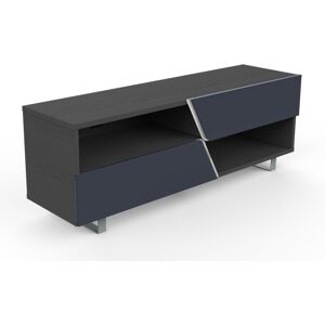 Meuble TV  jusqu'à 65" Collection CORTINA WAVE (Orme foncé / Gris foncé - bois et métal)