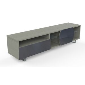 MUNARI meuble TV MK195 jusqu'a 75 Collection CORTINA GAME (Chene gris / Gris fonce - bois, Verre et metal)