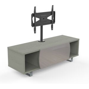 MUNARI meuble TV MK130+KC055NE jusqu'a 55 Collection CORTINA EASY (Chene gris / Gris clair - bois, Verre et metal)