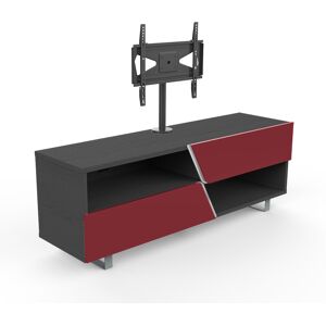 MUNARI meuble TV MK162+KC055NE jusqu'a 55 Collection CORTINA WAVE (Orme fonce / Rouge - bois et metal)