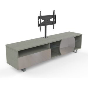 MUNARI meuble TV MK195+KC055NE jusqu'a 55 Collection CORTINA GAME (Chene gris / Gris clair - bois, Verre et metal)