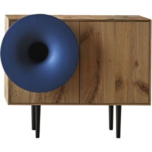 MINIFORMS cabinet avec système audio intégré CARUSO (Chêne Vintage, trompette bleu intense - bois et céramique) - Publicité