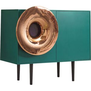 MINIFORMS cabinet avec systeme audio integre CARUSO (Vert Veronese, trompette en cuivre - bois et ceramique)