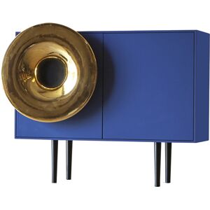 MINIFORMS cabinet avec système audio intégré CARUSO (Bleu profond, trompette d'or - bois et céramique)