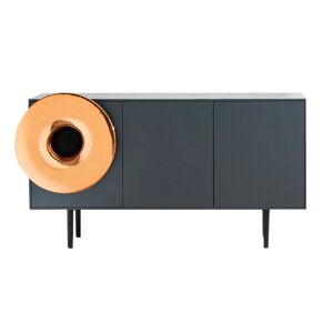 MINIFORMS meuble avec système audio intégré CARUSO XL (Gris poudre, trompette en cuivre - bois et céramique)