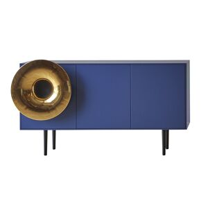 MINIFORMS meuble avec système audio intégré CARUSO XL (Bleu profond, trompette d'or - bois et céramique)