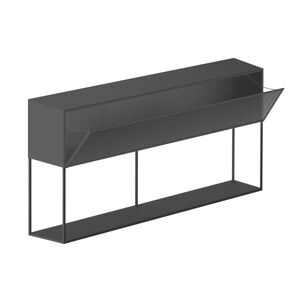 ZEUS buffet TRISTANO H 82 cm (Gris micacé avec le strip LED - Métal)