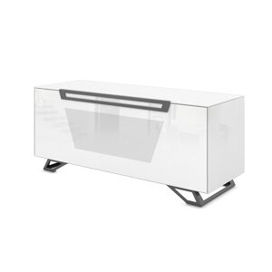 Meuble pour TV jusqu'à 55"  Collection VENTIMIGLIA (Blanc brillant - Verre trempé)