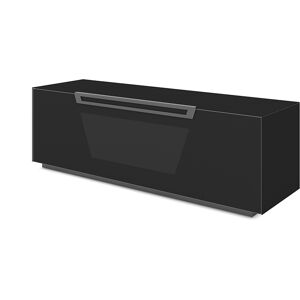 Meuble pour TV jusqu'à 65"  Collection VENTIMIGLIA (Noir mat - Verre trempé)