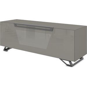 Meuble pour TV jusqu'à 65"  Collection VENTIMIGLIA (Gris brillant - Verre trempé)