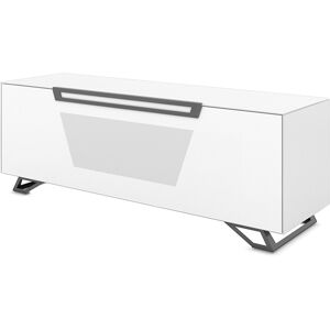 Meuble pour TV jusqu'à 65"  Collection VENTIMIGLIA (Blanc Opaque - Verre trempé)