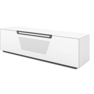 Meuble pour TV jusqu'à 75"  Collection VENTIMIGLIA (Blanc Opaque - Verre trempé)