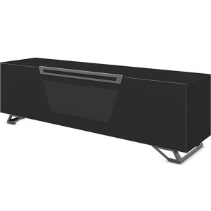 Meuble pour TV jusqu'à 75"  Collection VENTIMIGLIA (Noir mat - Verre trempé)