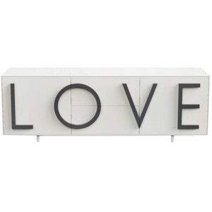 DRIADE buffet LOVE LARGE (Blanc trafic / Gris graphite - MDF laque)