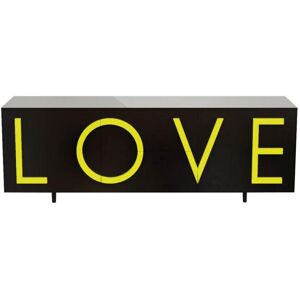 DRIADE buffet LOVE LARGE (Noir trafic / Jaune fluo - MDF laque)