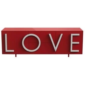 DRIADE buffet LOVE LARGE (Rouge rubis / Gris clair - MDF laque)