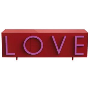 DRIADE buffet LOVE LARGE (Rouge rubis / Rose fluo - MDF laque)