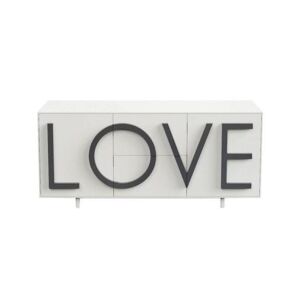 DRIADE buffet LOVE MEDIUM (Blanc trafic / Gris graphite - MDF laque)