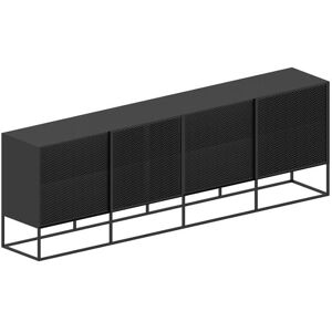 ZEUS buffet ISOTTA SIDEBOARD (Sable noir cuivre avec LED - Tôle d