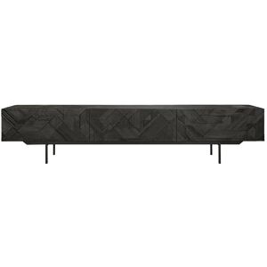 ETHNICRAFT meuble TV GRAPHIC 240 cm (Noir - Teck et metal)