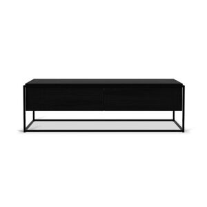ETHNICRAFT meuble TV MONOLIT 140 cm (Noir - Chene et metal)