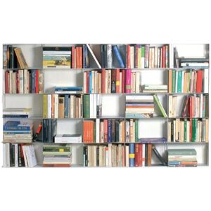 KRIPTONITE bibliotheque murale KROSSING 166 x H 100 cm avec compartiments H 20 cm (Blanc Opaque - Metal)