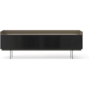 PUNT MOBLES buffet meuble STOCKHOLM avec 4 portes STH403 avec la base ZOC240 (Chêne teinté ébène / Dessus Bronze / Base bronze - MDF E1 et [...]