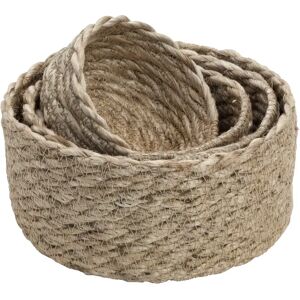 Panier en jute Elin mini twist Lot de 4 Nature-gris