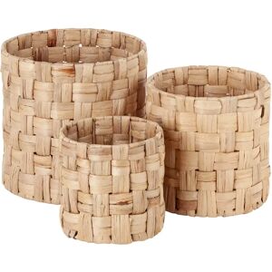 Paniers de rangement Lily cylinder Panama 3 pièces Natural