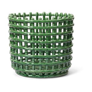 ferm LIVING Panier tressé Ceramic Ø23,5 cm Emerald Green - Publicité