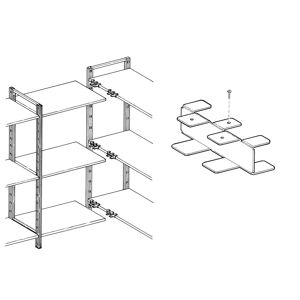 SETAM Paire de supports d'angle pour tablette rayonnage Universel