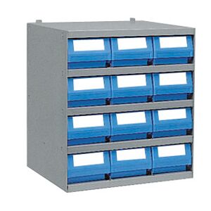 SETAM Casier 12 bacs tiroirs plastique Multibox profondeur 600 mm