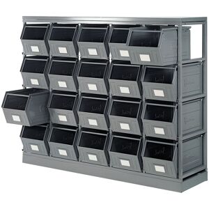 SETAM Rack de rangement avec 20 bacs métalliques vernis 42 litres