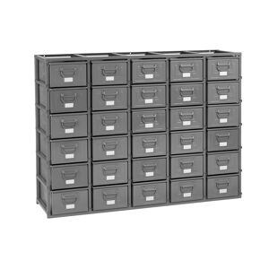 SETAM Rack de rangement 30 postes avec caisses métalliques vernies 27 litres